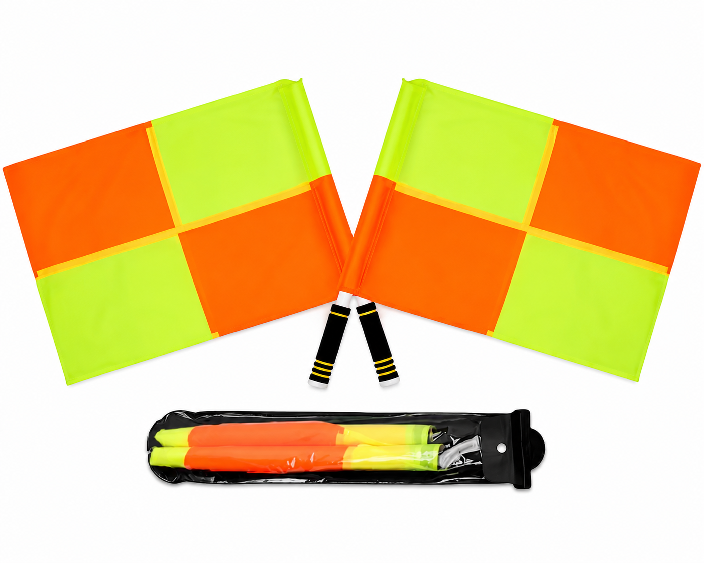 Schiedsrichterfahnen Set – Linienrichter-Fahnen Quadratisches Raster